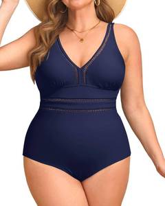lot 37679 image: Daci Women Plus Size One Piece Swimsuits Sexy Hollow Out Bathing Suit V Neck Swimwear SIZE 26 WIDE