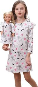 lot 37876 image: Bow Dream Girl Dress Cute Cartoon and Matching Girl American Doll Clothes Accessories for Girls Dresses Dogs Bones Size 11-12Y
