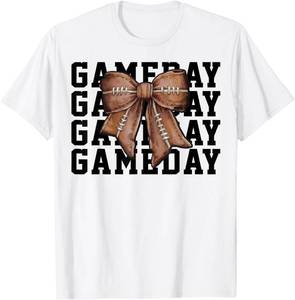 lot 38454 image: American Football Lover Coquette Bow Game Day Sports Family T-Shirt SIZE XL