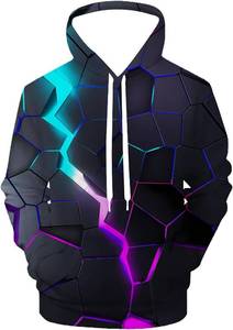 lot 38479 image: Hoodies for Men Women 3D Print Graphic Fleece Sweatshirts Pullover Novelty Hoody Hooded With Pockets SIZE UNKNOWN