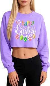 lot 38668 image: Womens Easter Shirts Cute Floral Bunny T-Shirt Leopard Print Tee Easter Gift Casual Top Shirts, Large