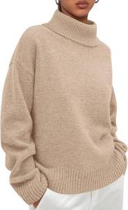 lot 38707 image: PRETTYGARDEN Womens Turtleneck Long Sleeve Sweater 2026 Fall Trendy Loose Fit Casual Tops Chunky Knit Pullover Sweaters