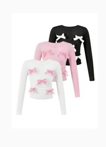 lot 38950 image: Soly Hux Toddler Girls 3 Pack Long Sleeve Shirts Colors White, Pink, Black SIZE 7Y