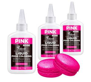 lot 37746 image: Liquid Food Coloring (Pink), 70g   3 Bottles Food-Grade Concentrated Flavorless Dye Set, Vibrant Dye for Baking Cookies, Cake Decorating, Fondant, Easter Eggs, Icing & DIY Projects