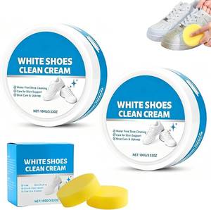 lot 37963 image: White Shoes Clean Cream - No-Wash White Shoe Cleaner with Built-In Sponge, Multipurpose Sneaker Cleaner,Solid Cleaning Paste for Leather,Canvas & Sports Shoes, Instantly Removes Stains & Scuffs(2PCS)