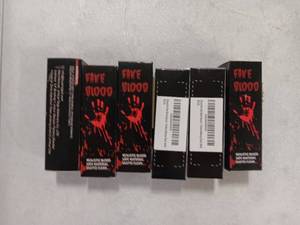 lot 37966 image: Fake Blood Spray for Halloween Costumes-Vampire Blood Bottle Stage Blood for Costume Vampire Zombie Monster Makeup and Clothes Makeup (Dark, 30ml) 6 pack