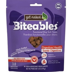 lot 37970 image: Get Naked Biteables Digestive Health Functional Chicken Flavor Soft & Chewy Training Dog Treats - 6oz