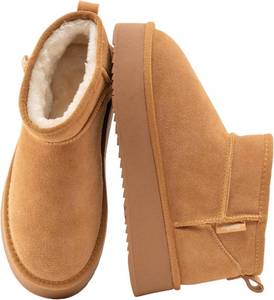 lot 40062 image: Swalker Snow Boots for Women Suede Faux Fur Lining Anti-Slip Warm Winter Booties Slip Comfort Ankle Boots Fuzzy Low Boots Size 40