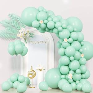lot 40076 image: Voircoloria 130pcs Mint Green Balloons Different Sizes 18 12 10 5 Pastel Light Green Balloons for Boys Girls Birthday Baby Shower Gender Reveal Wedding Decorations