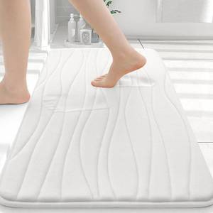 lot 40153 image: Buganda Memory Foam Bathroom Rug Mat 24x16, Extra Soft and Absorbent Bath Mats, Non-Slip and Machine Washable Bath Rugs for Bathroom Floor,Tub and Shower, Ivory