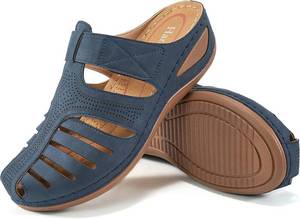lot 40197 image: HARENCE Clogs for Women Mules Shoes Comfortable Dressy Closed Toe Platform Sandals 2026 Summer Casual Adjustable Slip On Walking Wedges
