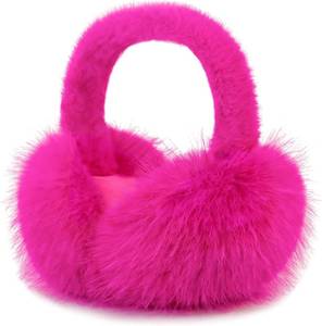 lot 40198 image: RUIKUNA Women Winter Ear Muffs Fluffy Faux Fur Earmuffs Foldable Ear Warmer Girls Soft Ear Covers