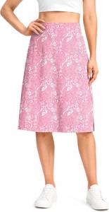 lot 40206 image: Viodia 25 Knee Length Long Skorts for Women with Pockets Dressy Casual Midi Skort Summer Travel Modest Skirts SIZE M