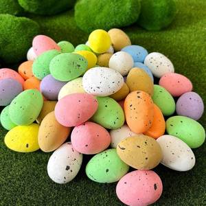 lot 40263 image: 50Pcs 4cm Easter Artificial Bird Eggs - Pastel Speckled Foam Eggs for Basket Fillers, Egg Hunts, Spring Party Favors & Holiday Accents