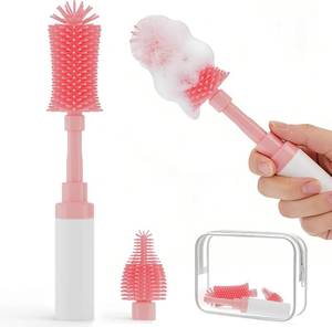 lot 40287 image: Chuya Baby Bottle Brush Kit -Upgraded Silicone Bottle Cleaning Brush & Nipples Cleaning,Press-Pump Foam Dispenser Brush for Baby Bottles, Nipples, Breast Pump Parts-Rich Foam for Home Travel TSA