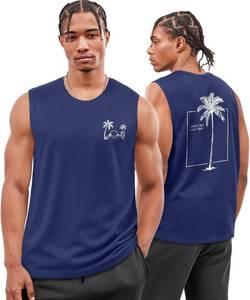 lot 40305 image: Flafens Tank Tops Men - Sleeveless Shirts for Men Graphic Cotton Mens Tank Tops Summer Fashion Casual Loose Fit Tanktop COLOR IS BLACK SIZE m