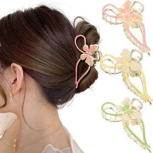 lot 41507 image: HAIMEIKANG 3 Pcs Flower Metal Hair Clips for Women Large Tulip Hair Claw Clips Non Slip Strong Hold Fashion Hair Accessories for Thick Thin Curly Hair