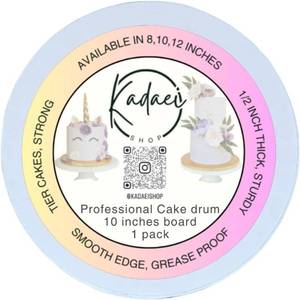lot 41544 image: Cake Boards by KADAEI - 12 Inch Cake Drums - Cake Boards 10 Inch Round Professional Smooth Straight Edge 1-Pack - White Cake Board 10 Inch Cake Drum