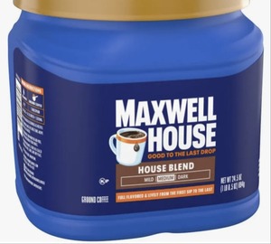 lot 41546 image: Maxwell House House Blend Medium Roast Ground Coffee,