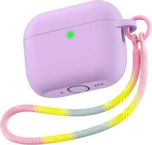 lot 41553 image: Matekxy for Airpods Pro 3 Case 2025 Cute - for Airpod Pro3 Generation Soft Silicone Cover with Lanyard & Keychain, Shockproof Scratch Resistant for Women,Perfect for Commuters and Travelers, Purple