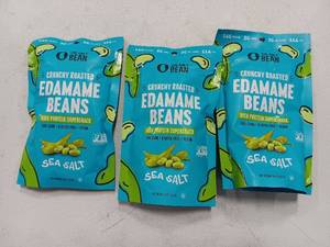 lot 41663 image: 3 Packs The Only Bean Roasted Edamame Beans Sea Salt, 4oz