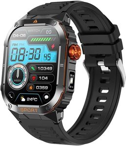 lot 41688 image: Sports Smart Watch (AnswerCall) LED Flashlight Compass 500 Online Watch Faces Pedometer Android iOS Mens Womens Watch (Black)
