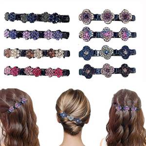 lot 41751 image: 8 Pcs Hair Clips for Women Sparkling Crystal Stone Braided Hair Clips for Thick Thin Hair Styling Sectioning Hair Accessories Hairpin Duckbill Clip, With for Women And Girls