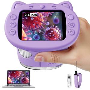 lot 4321 image: Vorth Microscope for Kids, 2.4 Inch Digital Microscope with 1000X Magnification, Handheld Camera Mini Pocket Magnifying Glass, Educational Birthday Gifts Toys for Ages 3, Purple - Retail $37