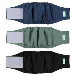 lot 4342 image: wegreeco Washable Male Dog Belly Band (Stylish Pattern)- Pack of 3 - Washable Male Dog Belly Wrap, Dog Diapers Male (Blue, Green, Black, Small) - Retail $15