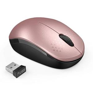lot 4348 image: seenda Wireless Mouse, 2.4G Noiseless Mouse with USB Receiver Portable Computer Mice for PC, Tablet, Laptop, Notebook - Rose Gold&Black - Retail $14