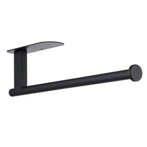 lot 4369 image: Honmein Paper Towel Holder, Upgrade SUS304 Stainless Steel Paper Towel Holder Under Cabinet, Bend-Resistant, Self-Adhesive or Drill mounting (Black) - Retail $7