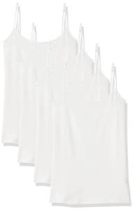 lot 4389 image: Amazon Essentials Womens Slim-Fit Camisole for Layering and Everyday Wear, Pack of 4, White, Large - Retail $27