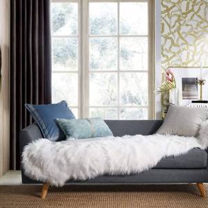 lot 4392 image: Ashler Faux Fur Rug, White Area Rugs, Fluffy Sheepskin Fur Rug, Fuzzy Ultra Soft 2 x 6 Ft Rugs, Machine Washable Shag Rug, Nursery Throw Rugs for Bed, Living, Kids Room - Retail $23