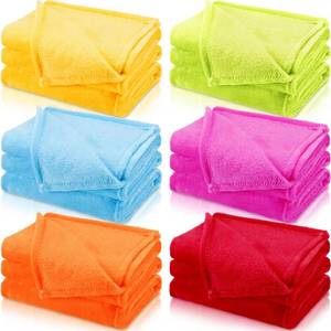lot 4398 image: SmoothNovelty 6 Pcs Fleece Throw Blanket Bulk for Kids Girl Soft Plush Flannel Throw Sleepover Slumber Movie Night Galentines Graduation Party Office(Vibrant Color,40 x 60 Inch) - Retail $35