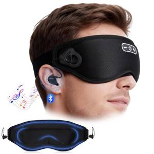 lot 4407 image: Sleep Headphones Wireless Bluetooth 5.4, 100% Blackout Sleep Mask with Bluetooth Headphones with HiFi Stereo in-Ear Earbuds, 3D Weighted Eye Mask for Sleeping Travel Meditation Men Women - Retail $18