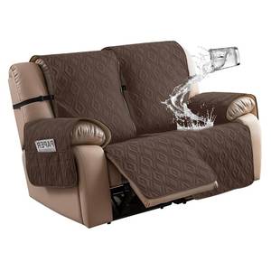 lot 4415 image: Genina Waterproof Loveseat Recliner Cover Non-Slip, Sofa Cover for Reclining Couch 2 Seat, Washable Couch Cover Loveseat Furniture Protector Cover for Pets Dogs Kids (Chocolate, Recliner Loveseat) - Retail $50