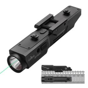 lot 4429 image: 2500 Lumen Aluminum Alloy Rifle Laser Light Combo, 2.5 Hours Long Runtime AR15 Weapon Light and Green Laser, Picatinny Rail MLOK Mounted LED Tactical Flashlight, Low Profile Flashlight AR Rifle R15 - Retail $80