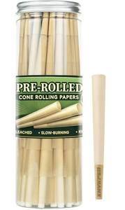 lot 4430 image: Pre Rolled Cones King Size 100 Pack, Natural Unbleached Cones Rolling Paper with W-shaped Tips, Slow & Even Burning Preroll Cones Packing Tubes Included for Party Gift (109mm) - Retail $7