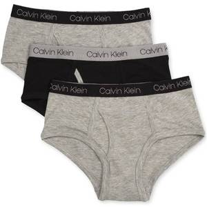 lot 4447 image: Calvin Klein Kids Boys Modern Cotton Brief Underwear 3-Pack, Heather GreyBlackHeather Grey, Medium - Retail $24