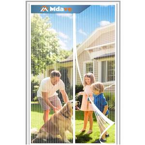 lot 4478 image: Magnetic Screen Door Screen Door Mesh Keep Bugs Out, Heavy-Duty Mesh Curtain,Pet and Kid Friendly, Works with Front Doors, Sliding Doors 8x82 Inch White - Retail $25