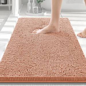 lot 4490 image: Smiry Luxury Chenille Bathroom Rugs 30x20, Extra Soft and Absorbent Shaggy Bath Mat, Machine Washable, Non-Slip Plush Carpet Runner for Tub, Shower, and Floor, Home Decor Accessories, Peach - Retail $26
