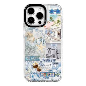 lot 4508 image: ChiCaseVer for iPhone 15 Pro Max Case, Nostalgic Beach Collage with Surfboard, Military-Grade Drop Protection, Coastal Soft Slim TPU Protective Cover with Camera Protection for Women & Girls - Retail $16