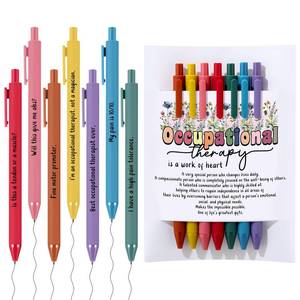 lot 4511 image: Sayglossy 7 Pcs Daycare Teacher Gifts Tiny Human Tamer 7 Color Motivational Ballpoint Pens Cards 7 Days of the Week Inspirational Pens Positive Daily Affirmation Teacher Appreciation Gifts for Women - Retail $49