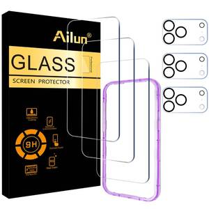 lot 4526 image: Ailun 1 Pack Screen Protector for iPhone 17 Pro Max 6.9 inch  3 Pack Camera Lens Protector with Installation Frame,Dynamic Island Compatible,Case FriendlyNot for iPhone 1717 ProiPhone Air - Retail $10