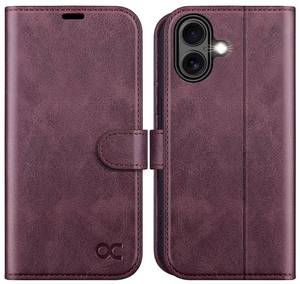 lot 4530 image: OCASE for iPhone 17 Wallet Case, PU Leather Flip Cover with Card Holder, RFID Blocking, Kickstand, Magnetic Closure, Protective Phone Case for iPhone 17 6.3-Inch 2025, Mulberry - Retail $21