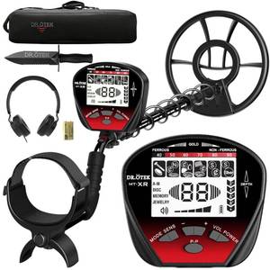 lot 4542 image: DR.TEK Metal Detector for Adults, Professional Metal Detectors Waterproof with 10 IP68 Coil, Larger LCD Display, High Accuracy for Gold &amp Silver Detection &amp Beach Treasure Hunting, Beginner Friendly - Retail $120
