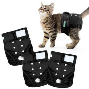 lot 4549 image: Wegreeco Cat Diapers, Cat Diapers for Male Female Cats Spraying Incontinence, Reusable Adjustable Highly Absorbent (3 Pack, Small) - Retail $15