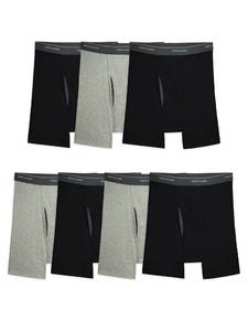 lot 4558 image: Fruit of the Loom Mens CoolZone Boxer Briefs, 7 Pack - blackGray, Medium - Retail $24