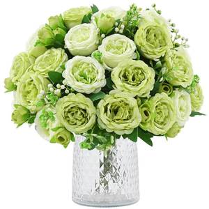 lot 4561 image: MARTINE MALL 2 Packs Peonies Artificial Flowers, Mixed Green Artificial Peonies, Silk Peonies Flowers Fake Peonies Artificial Peony Flowers for Centerpiece Table Wedding Party Home Decor - Retail $13