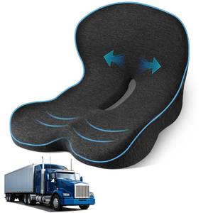lot 4599 image: jpinlr Truck Driver Seat Cushion, Memory Foam L-Shaped Ergonomic Cushion for Office Chairs, Comfort & Support for Long Sitting - Retail $40